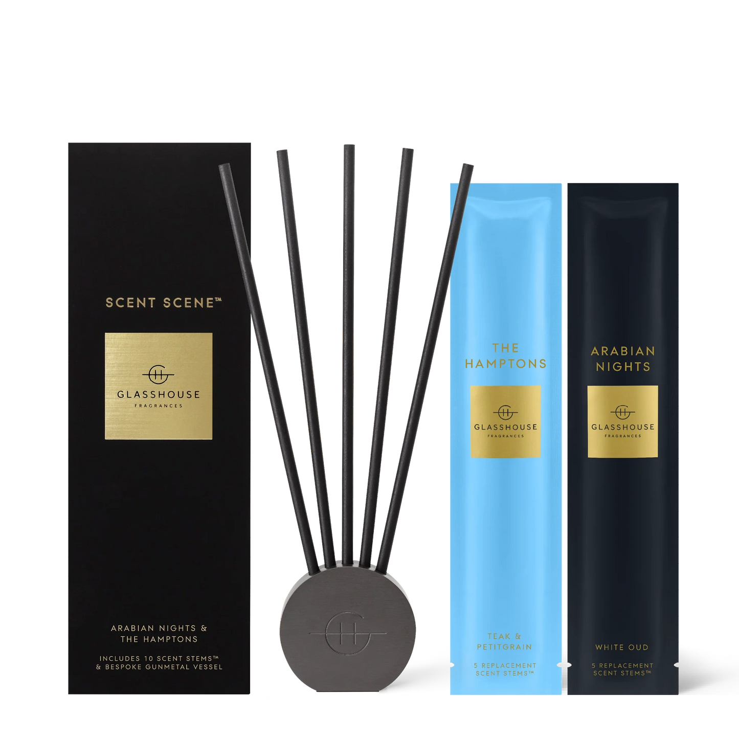 Glasshouse The Hamptons & Arabian Nights Liquidless Diffuser Duo
