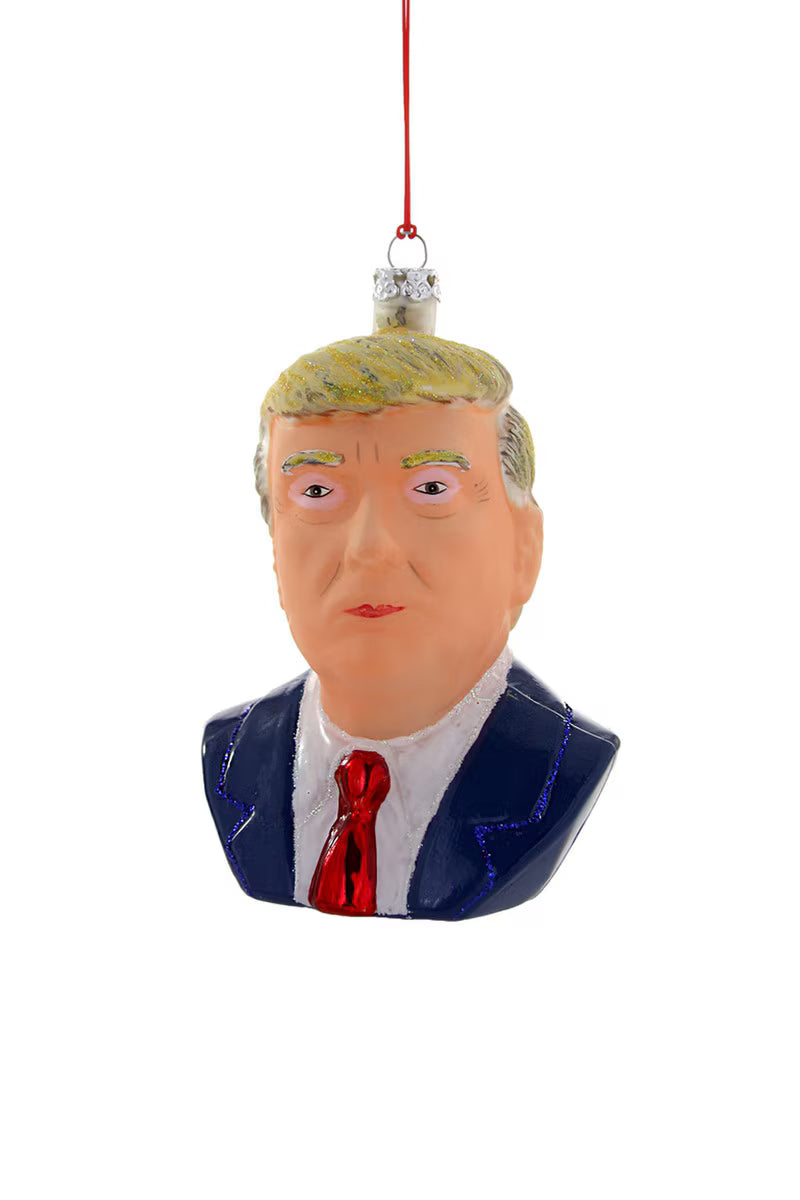 Glass Donald Trump Ornament