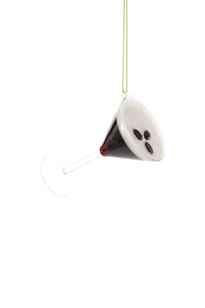 Glitter Espresso Martini Glass Ornament