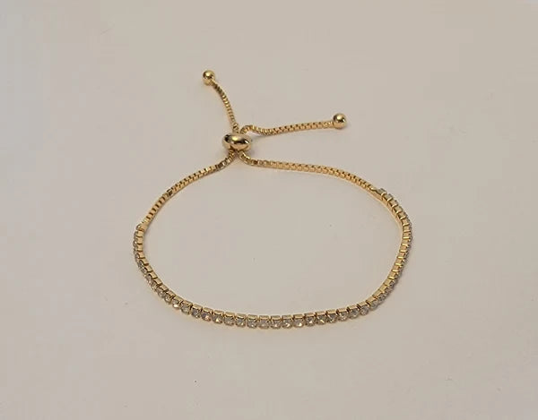 Gold Opal Pull Tie Bracelet