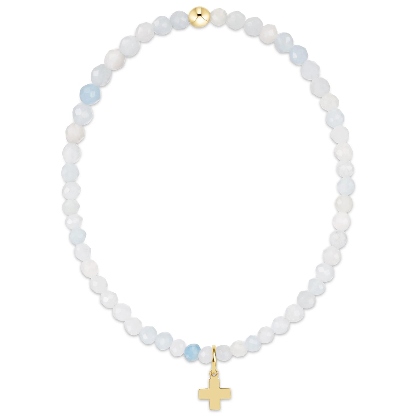 enewton Classic Gemstone 3mm Bracelet - Signature Cross Gold Charm