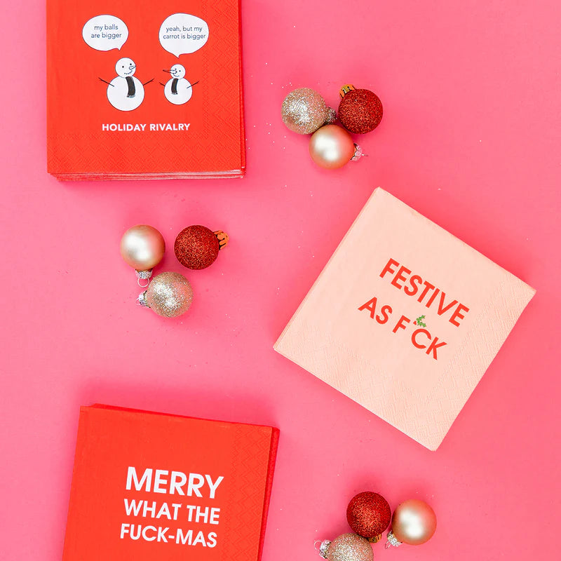 Merry What The F-Mas Cocktail Napkins