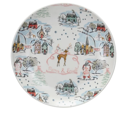 Vintage Holiday Stoneware Plate