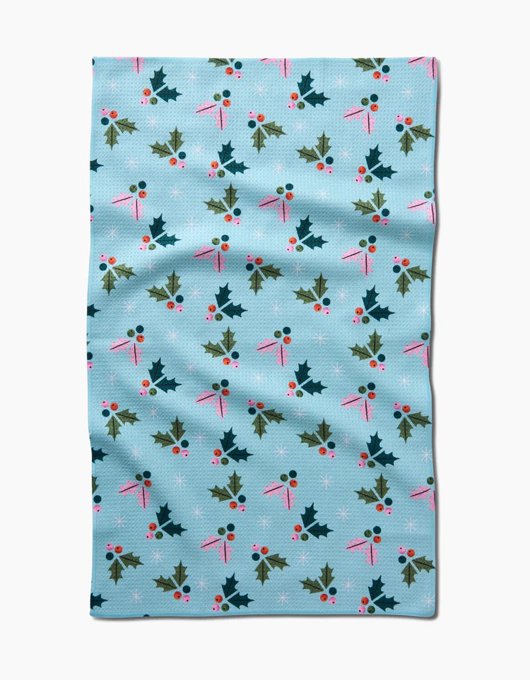 Geometry Berries Mint Tea Towel