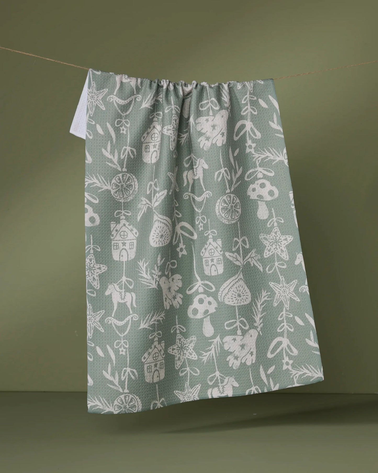 Geometry Cozy Ornaments Tea Towel