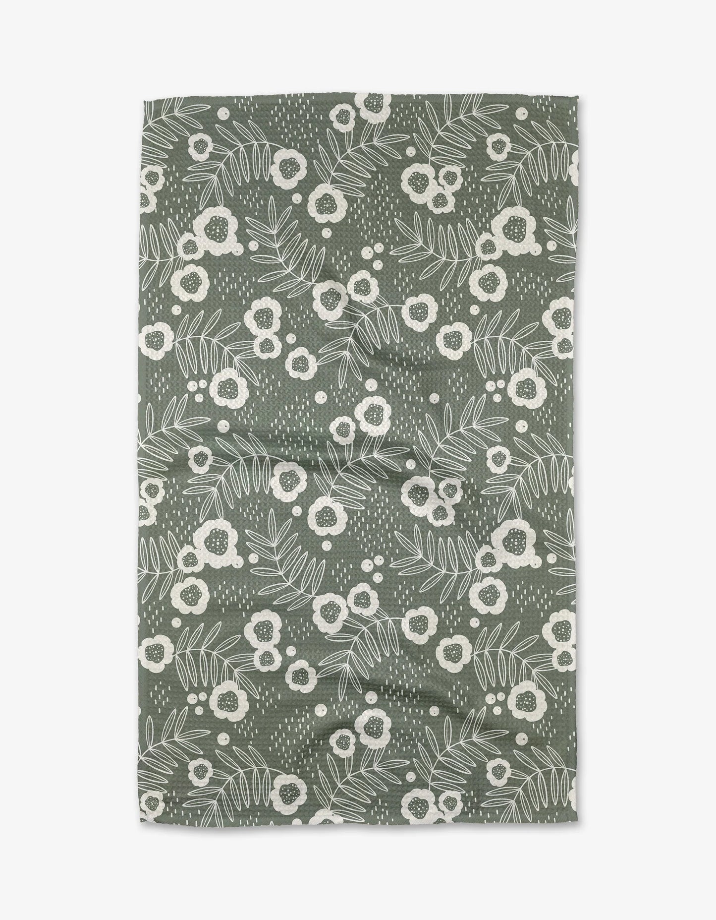 Geometry Savannah Green Tea Towel