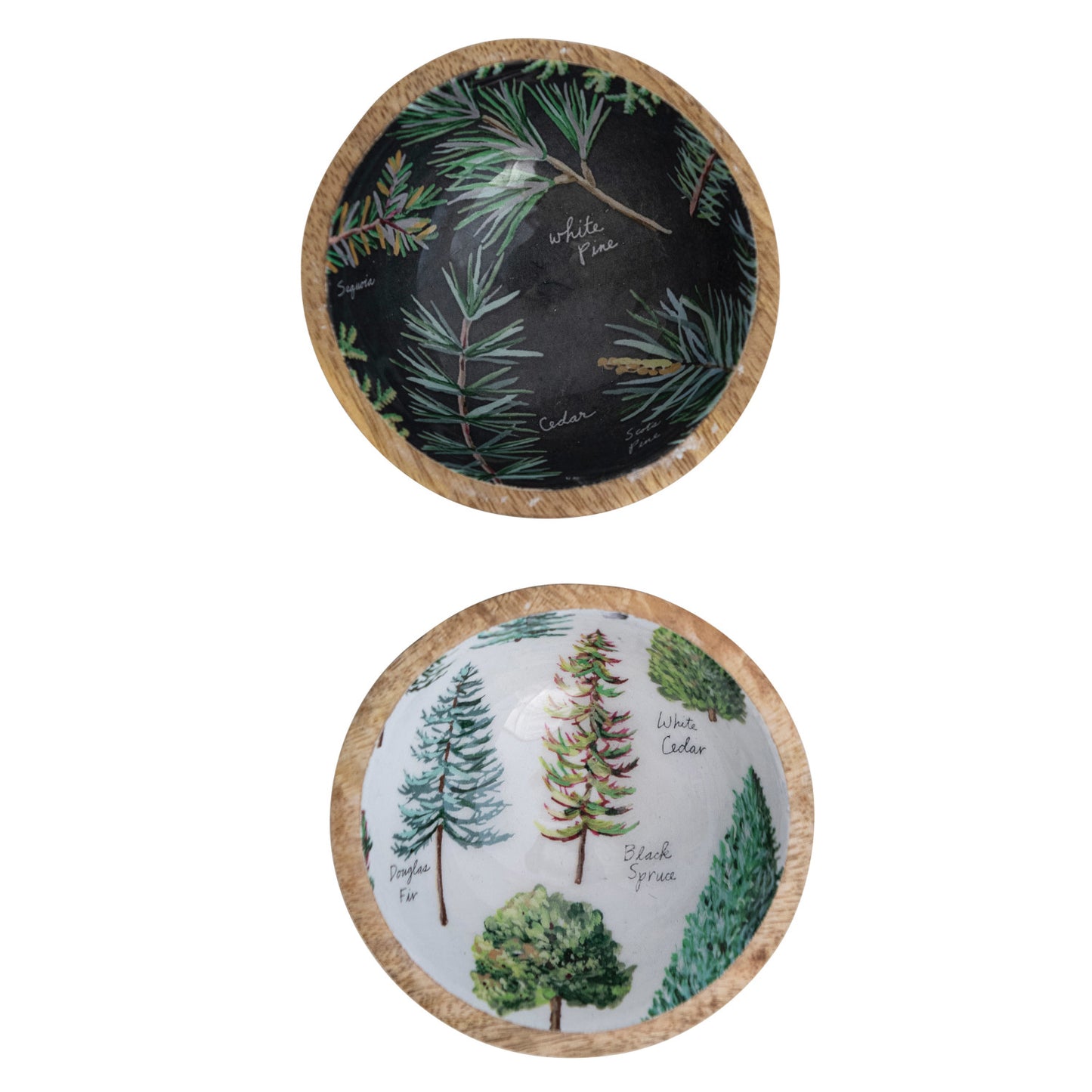 Wood Footed Holiday Bowl