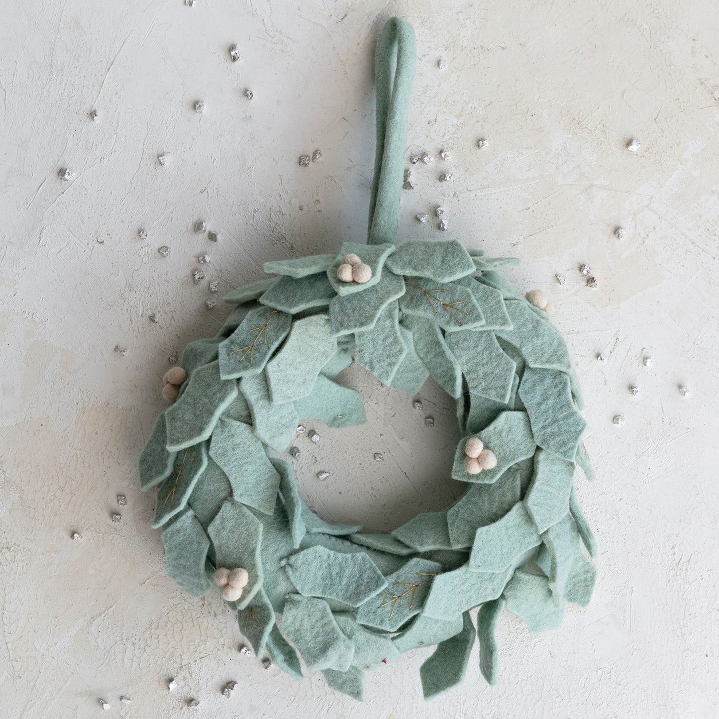 Mint Felt Wreath