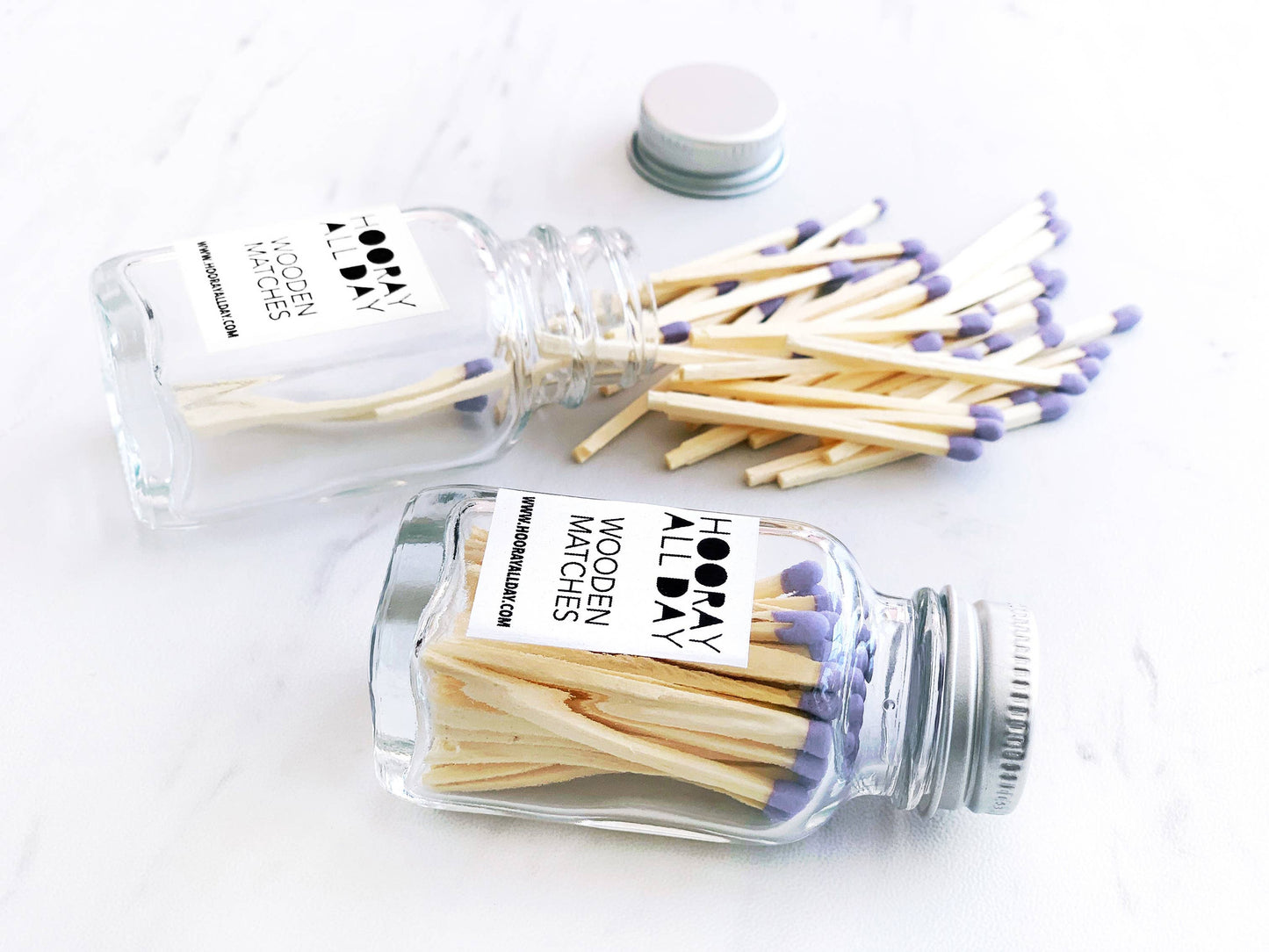 Colorful Wooden Matches In Little Glass Bottle