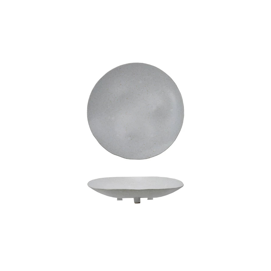 Glazed Stoneware Footed Platter