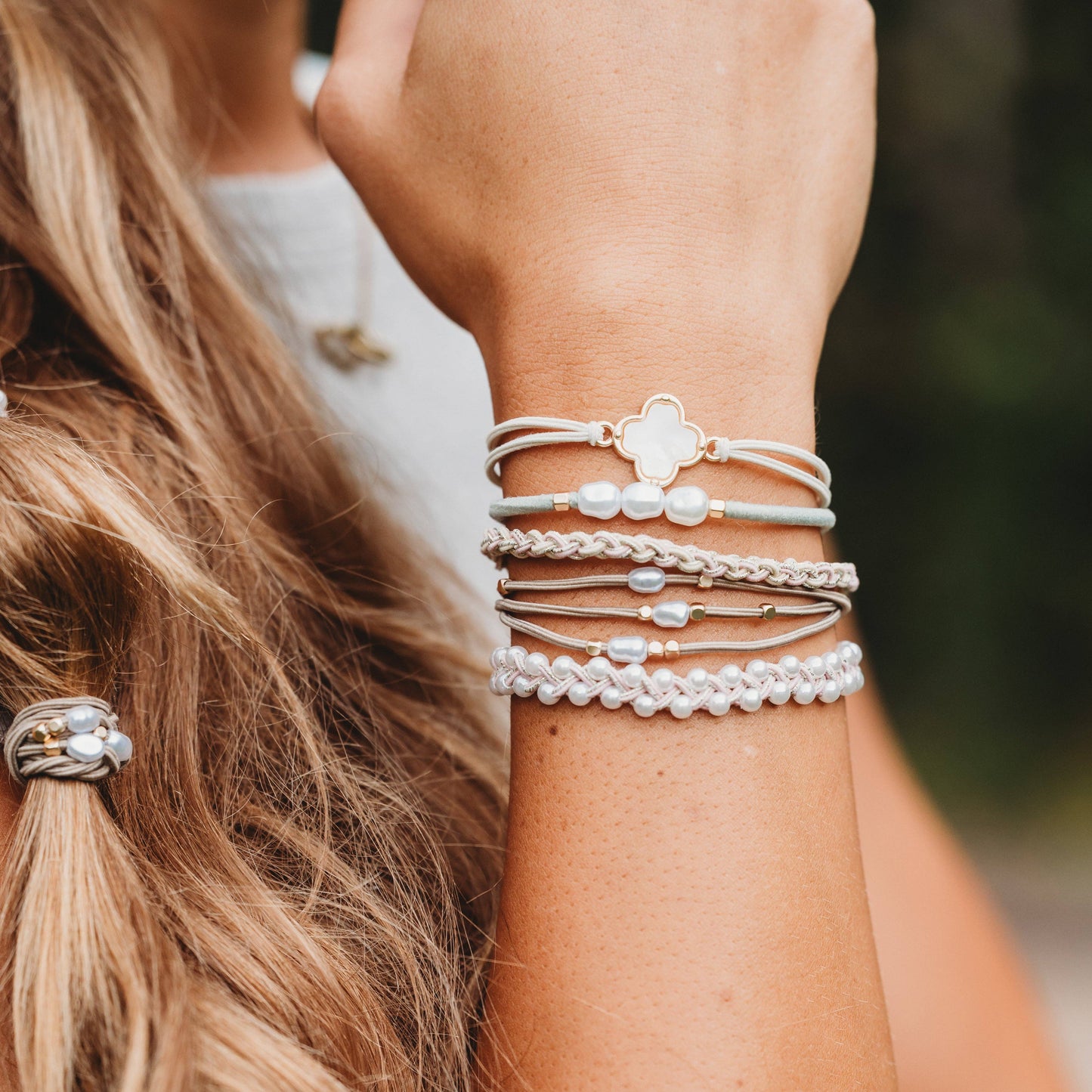 "Glimmer" Accent Hair Tie Bracelets