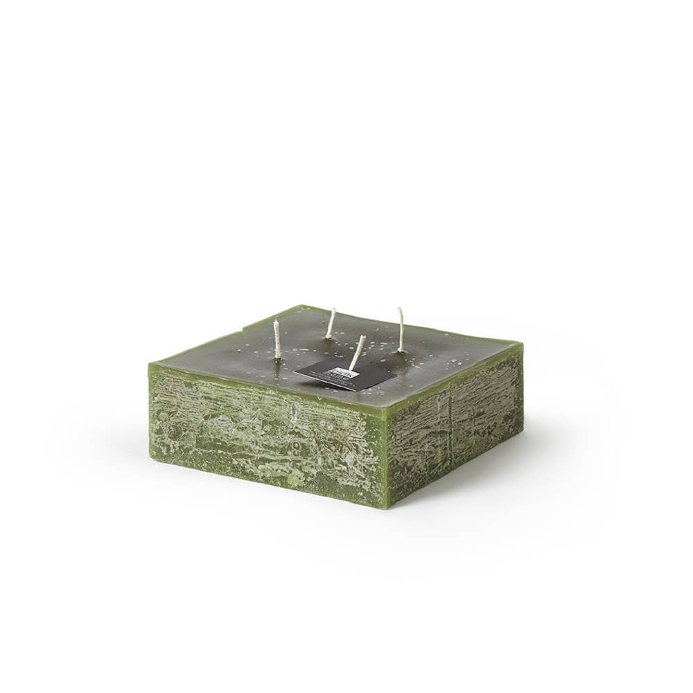 Square Pillar Candle + Gold Tray