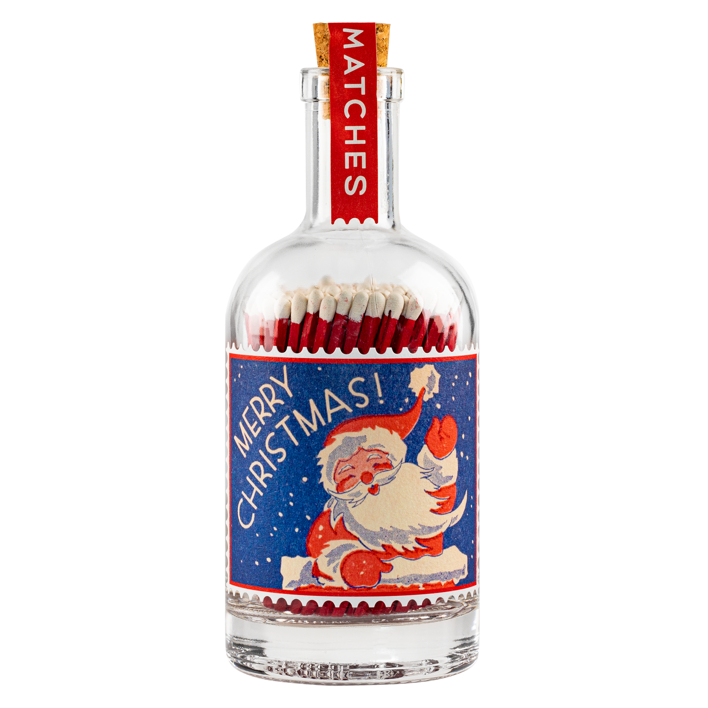 Father Christmas Glass Bottle - Safety Matches π