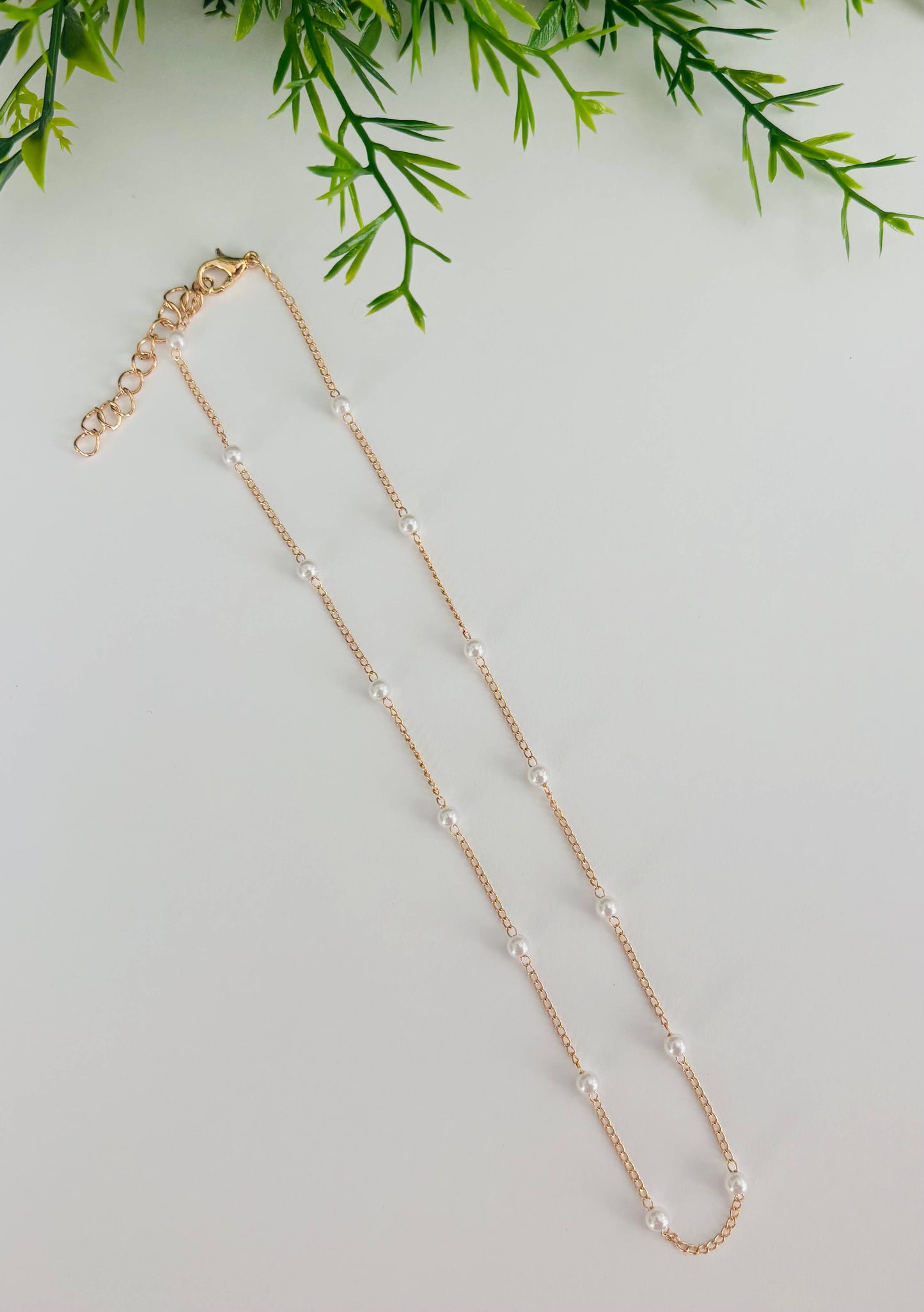 Adjustable Pearl Necklace & Stationery Card