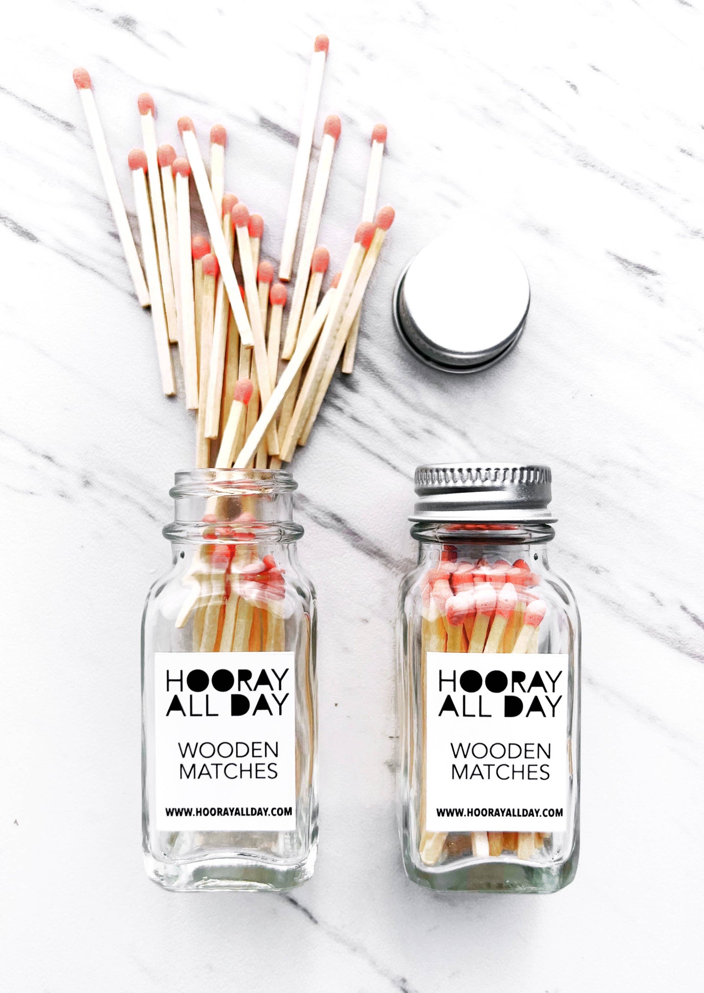 Colorful Wooden Matches In Little Glass Bottle