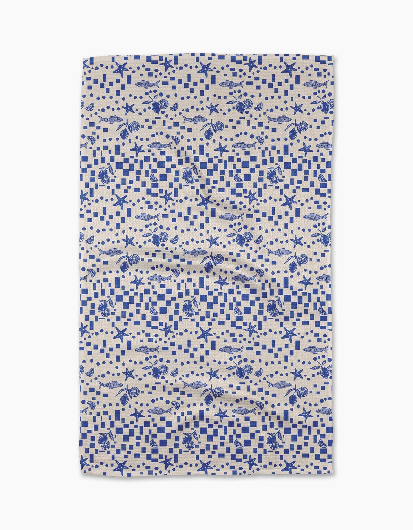 Geometry Santorini Tile Tea Towel