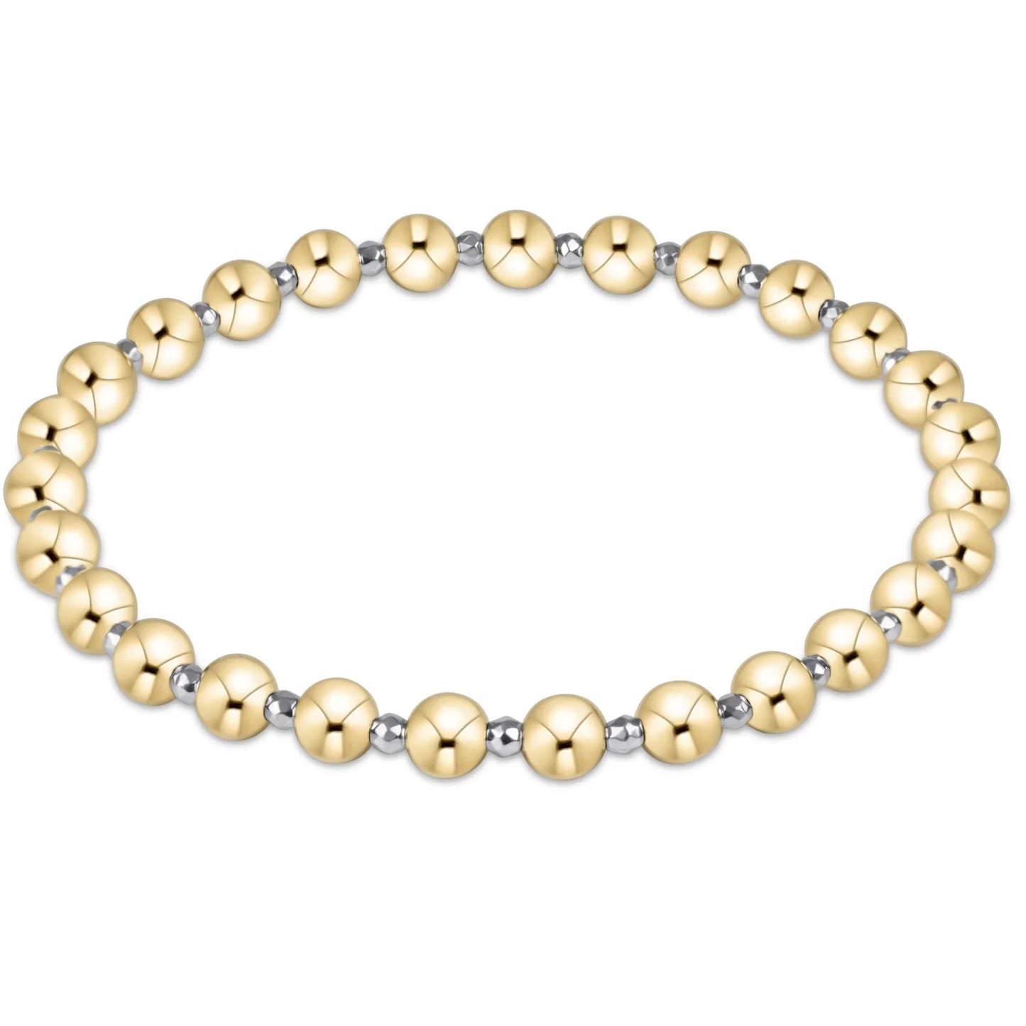 Enewton Silver Faceted Grateful Pattern 5mm Bead Bracelet