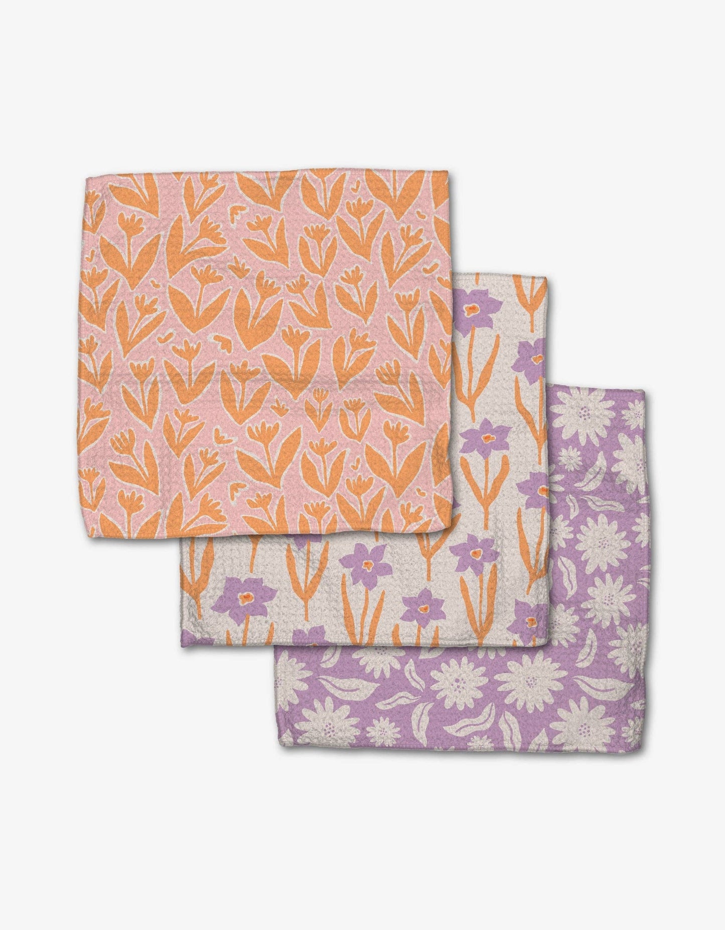 Geometry Spring Flowers Dishcloth Set