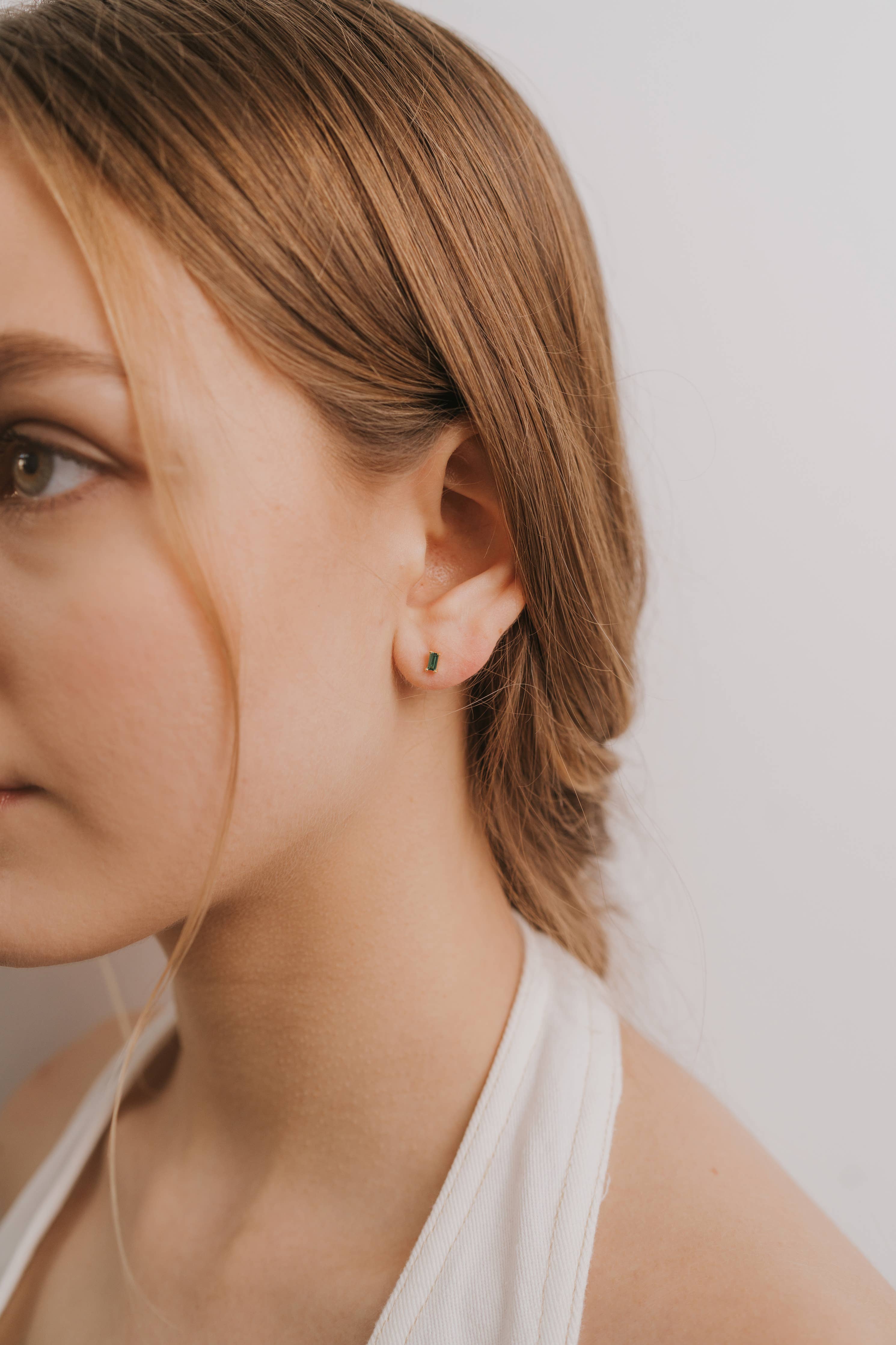 Emerald Baguette Earrings