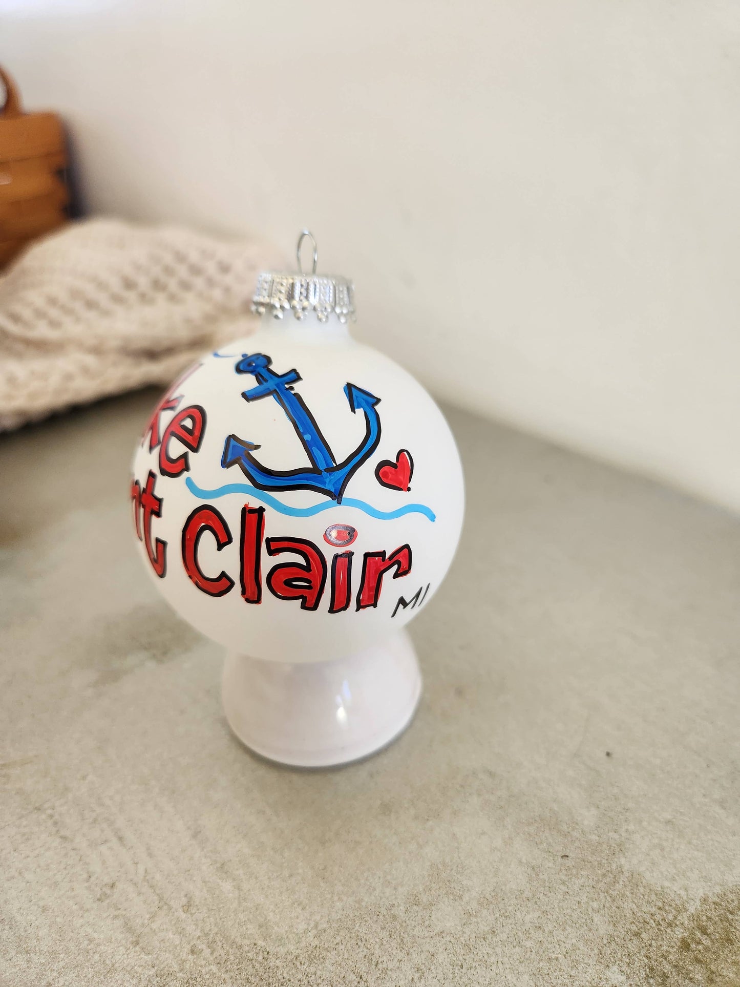 Mount Prospect Hand Painted Glass Ball Ornament