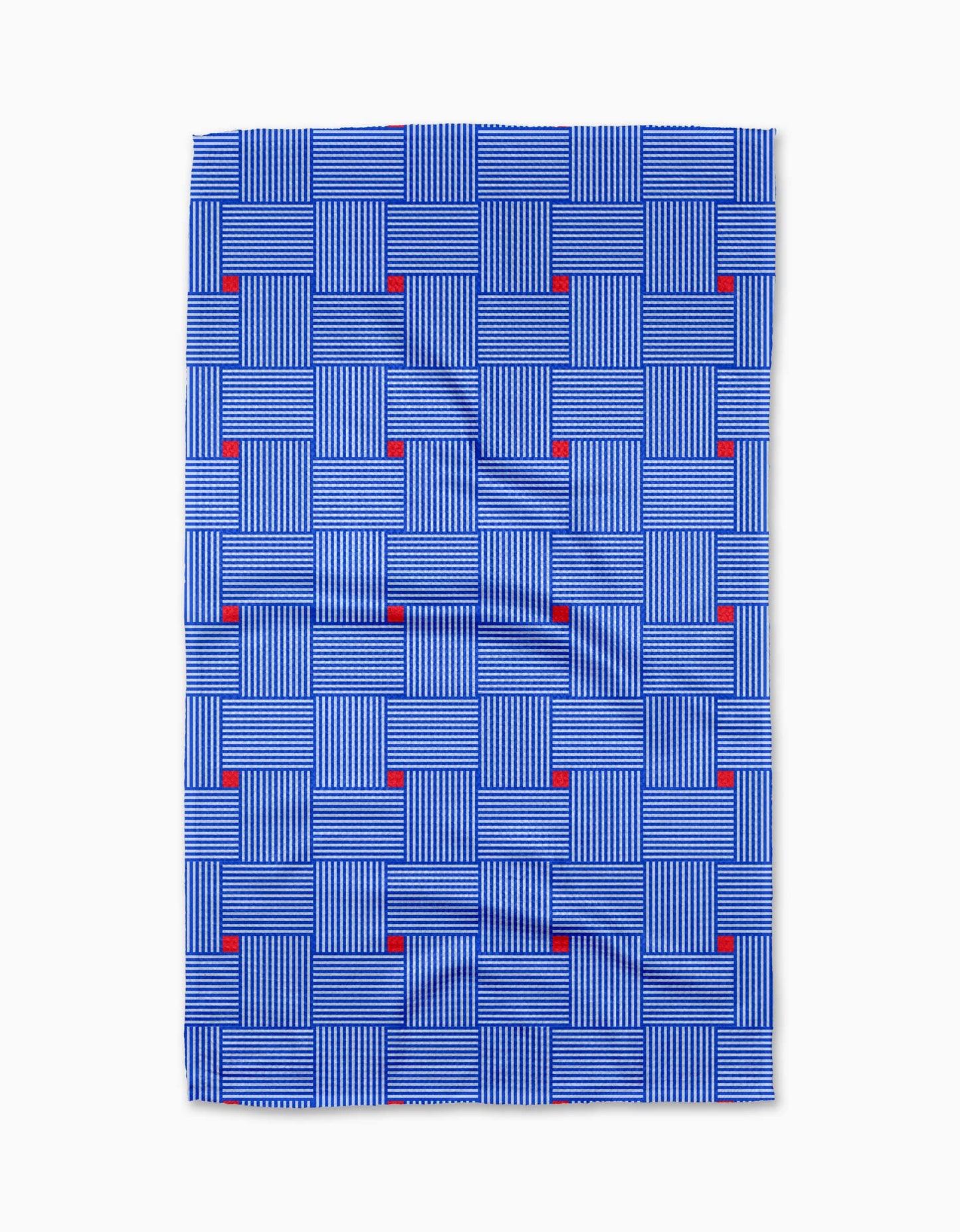 Geometry Woven Blue Tea Towel