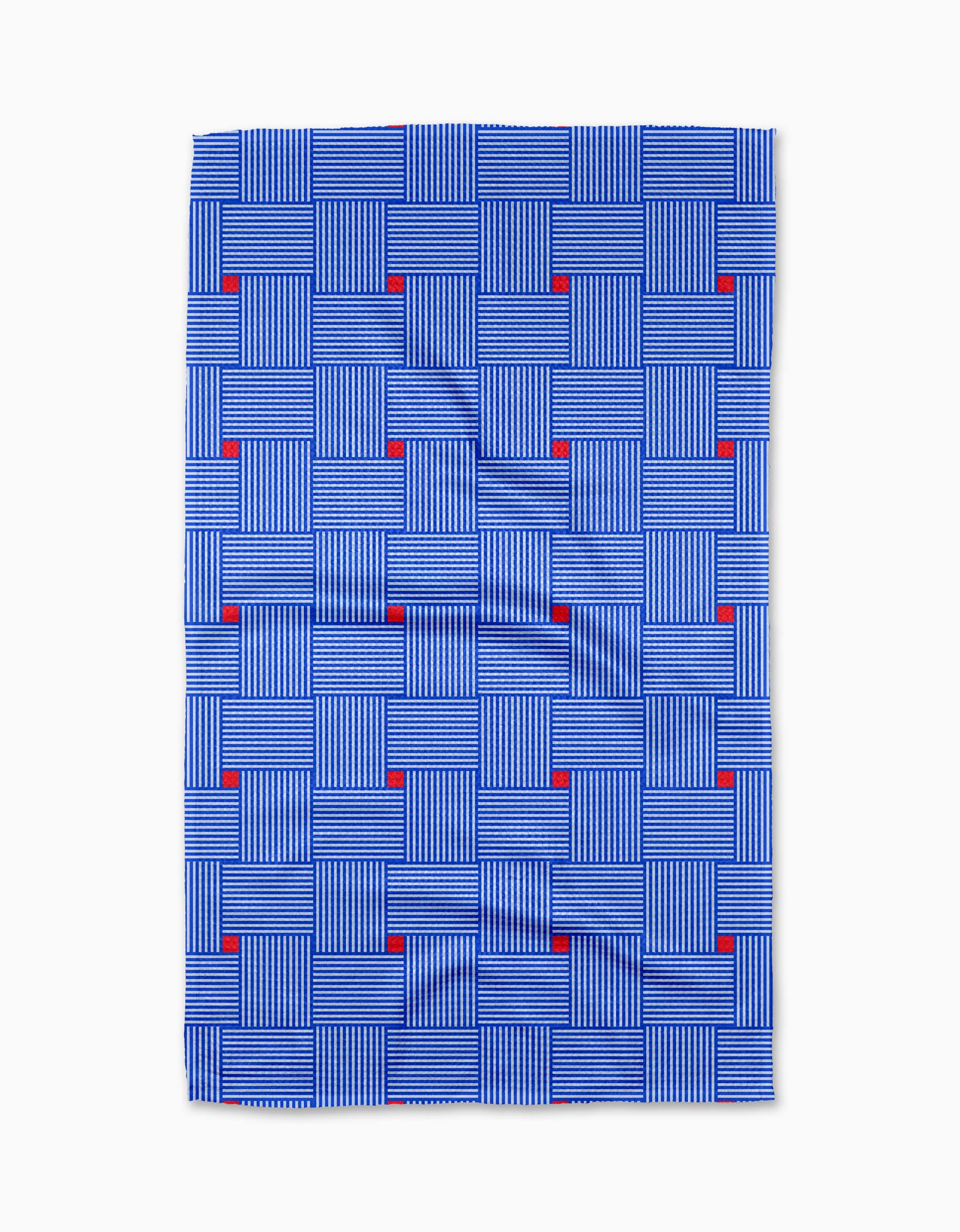 Geometry Woven Blue Tea Towel