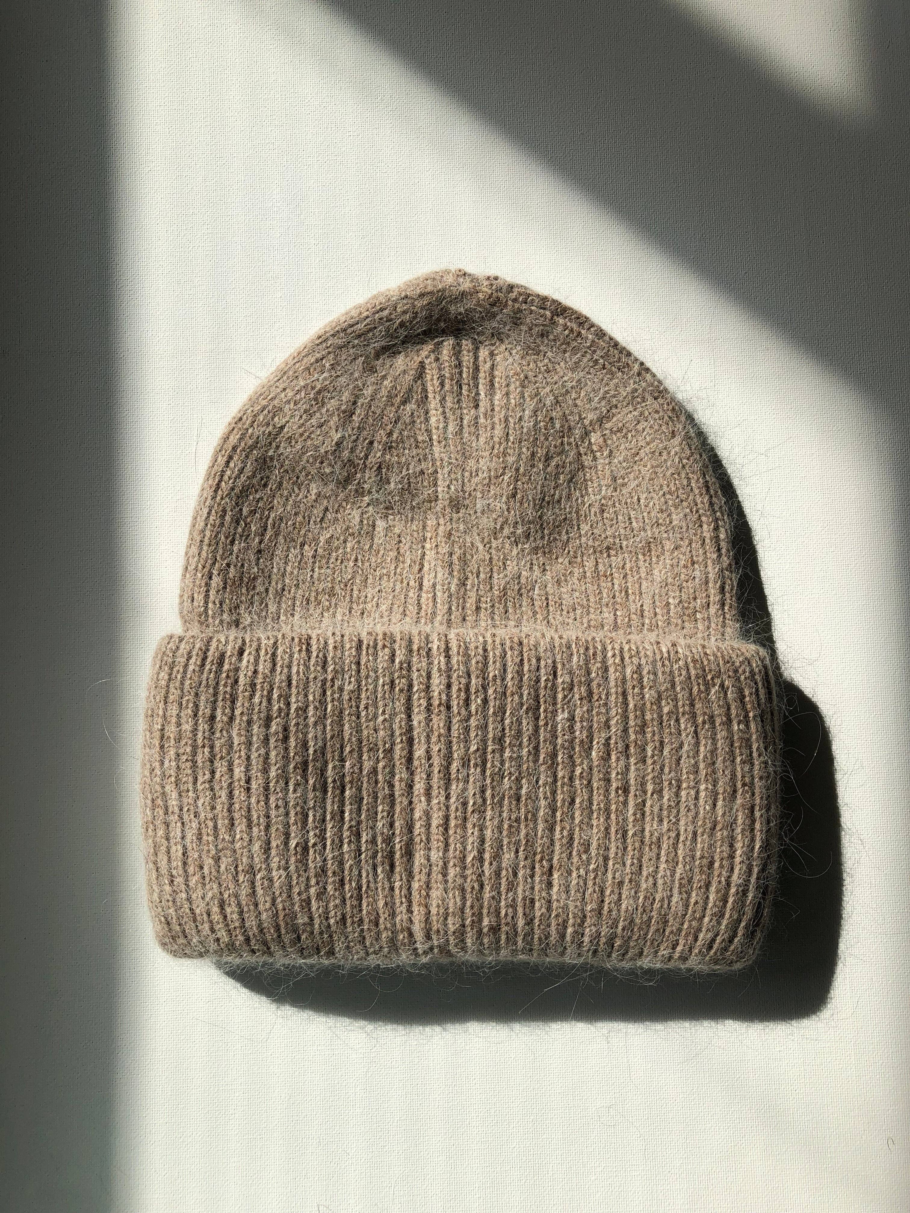 Neutral Angora Beanie