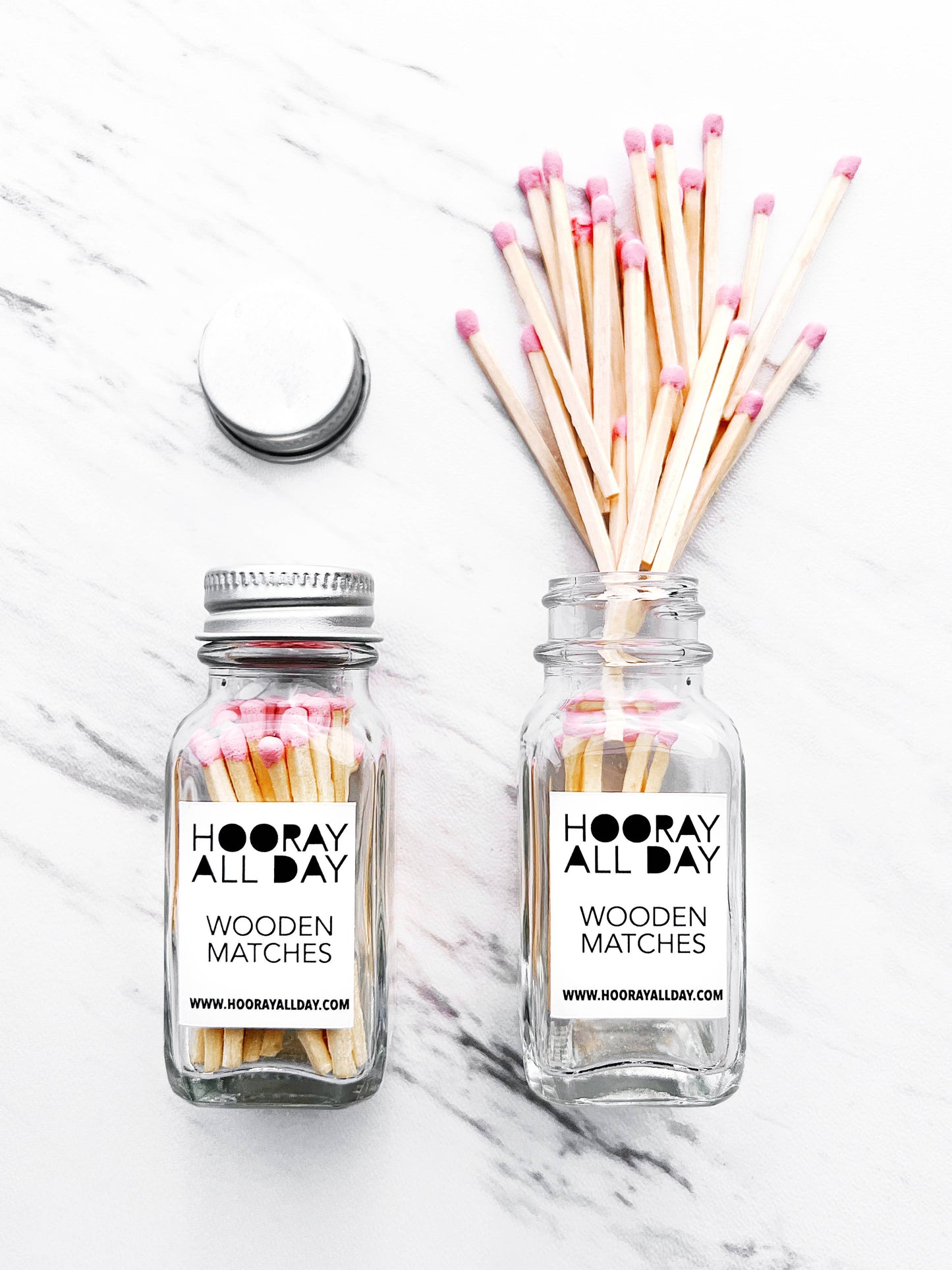 Colorful Wooden Matches In Little Glass Bottle