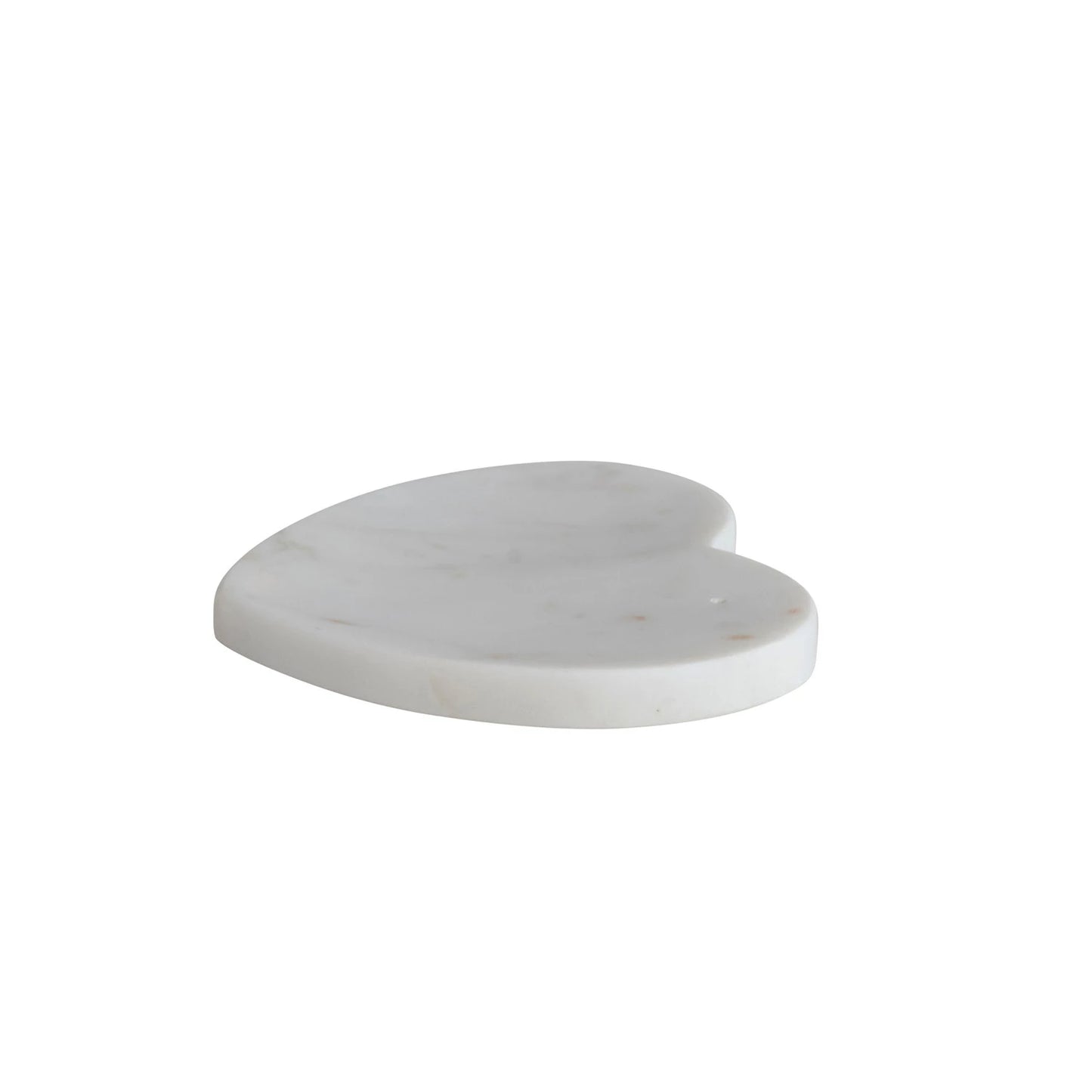 White Marble Heart Dish