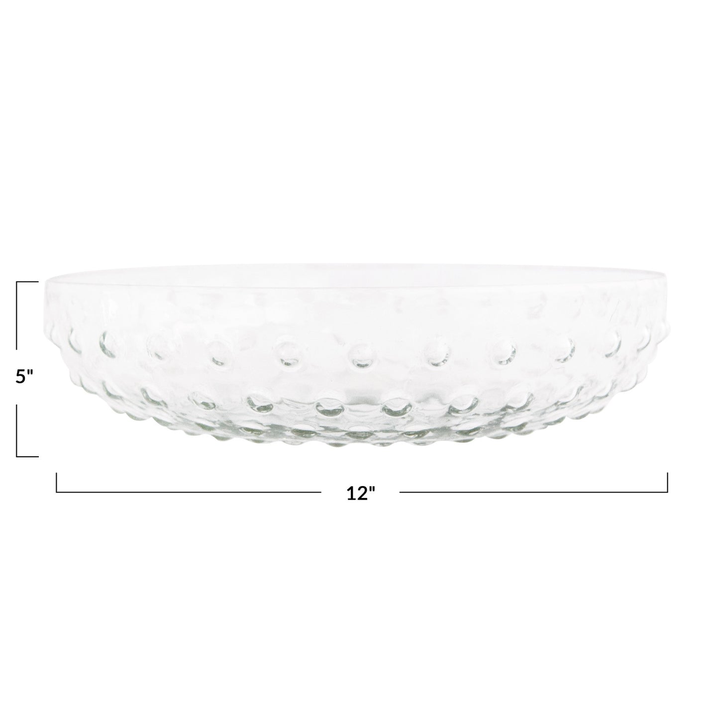 Recycled Glass Hobnail Serving Bowl