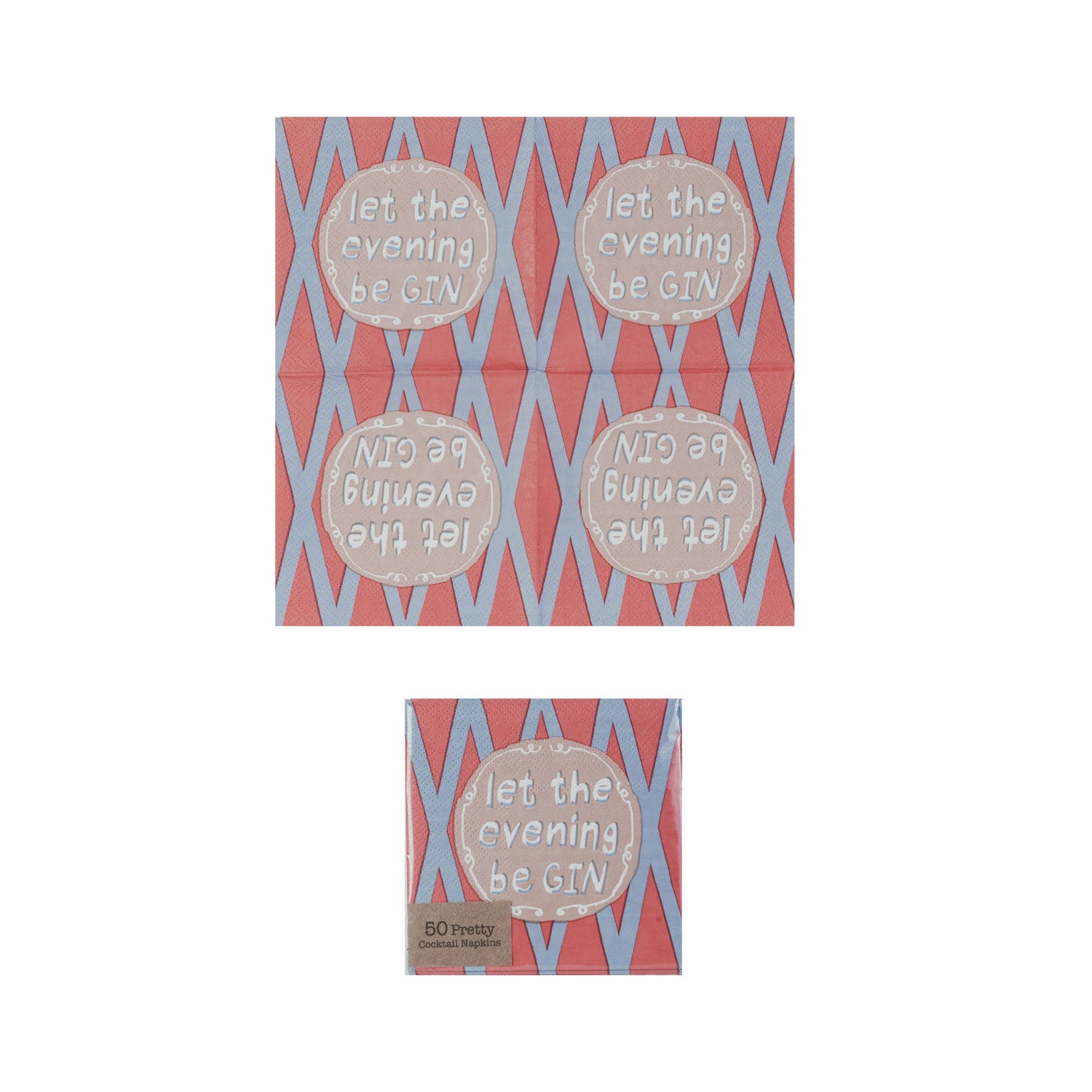 Paper Cocktail Napkins w/ Saying (Contains 50 Folded Pieces)
