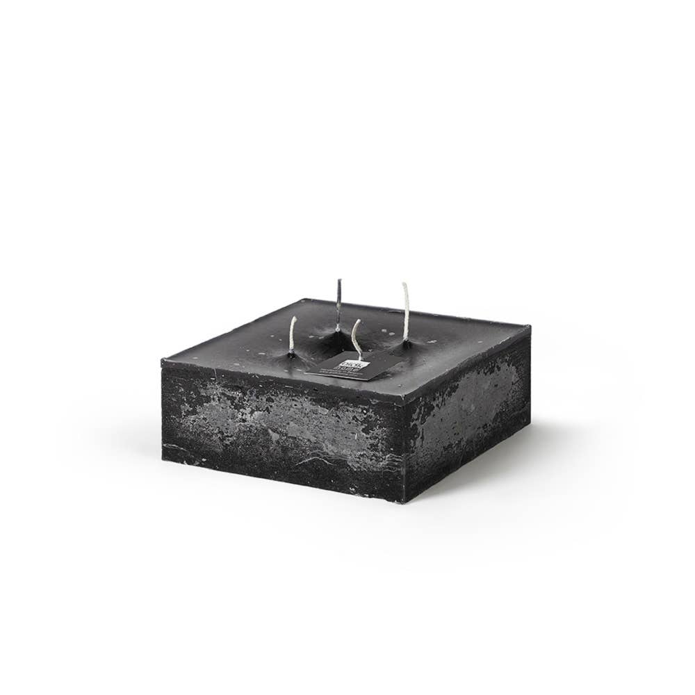 Square Pillar Candle + Gold Tray