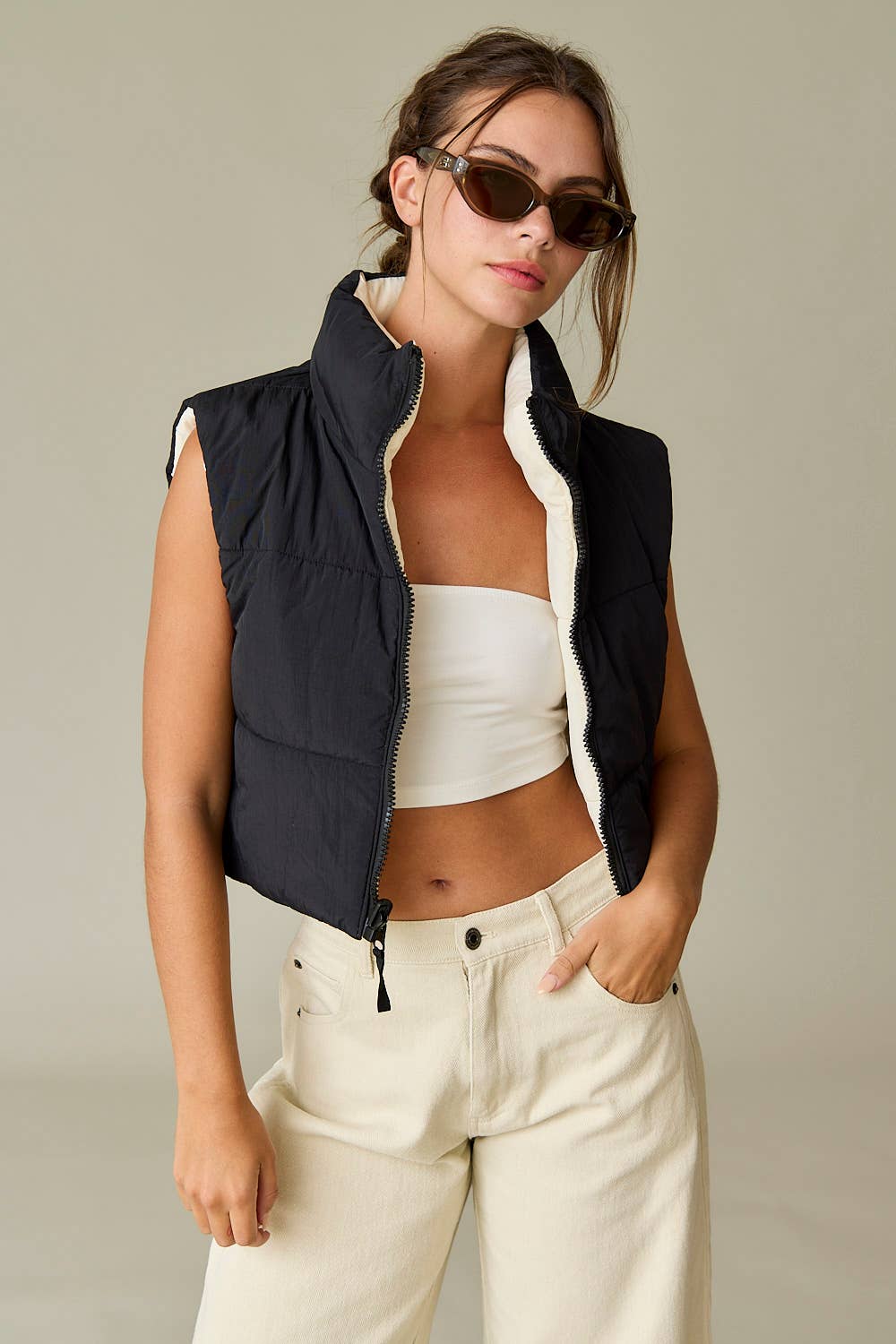 Zariah Crop Puffer Vest
