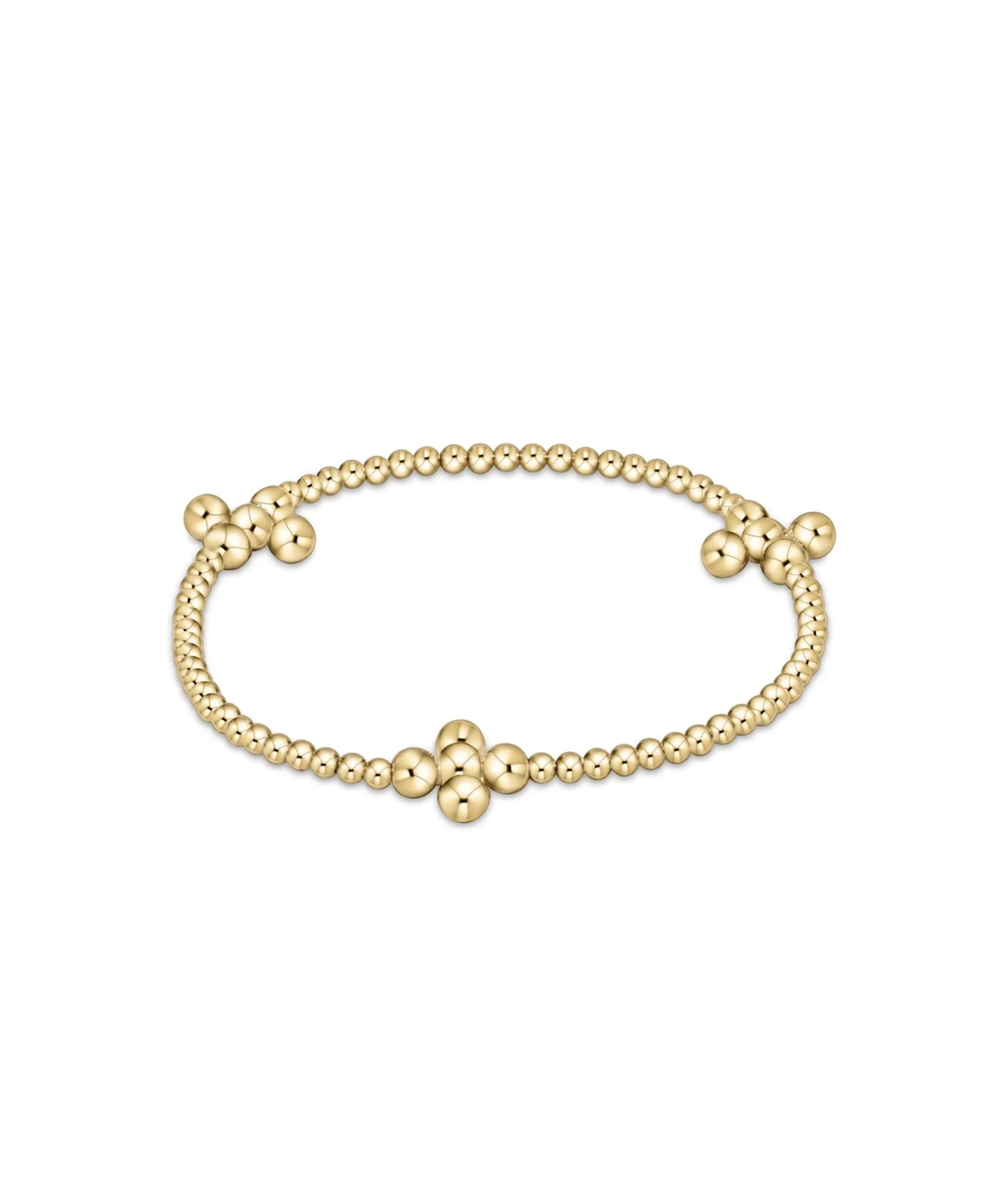 enewton Beaded 4mm Signature Cross 2.5mm Gold Bracelet