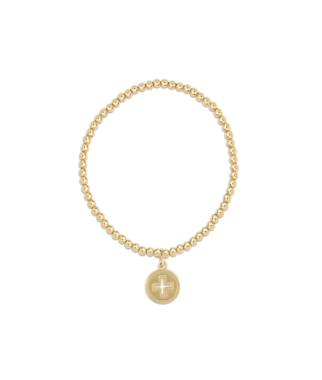 enewton Classic Gold 3mm Bracelet - Signature Cross Gold Disc