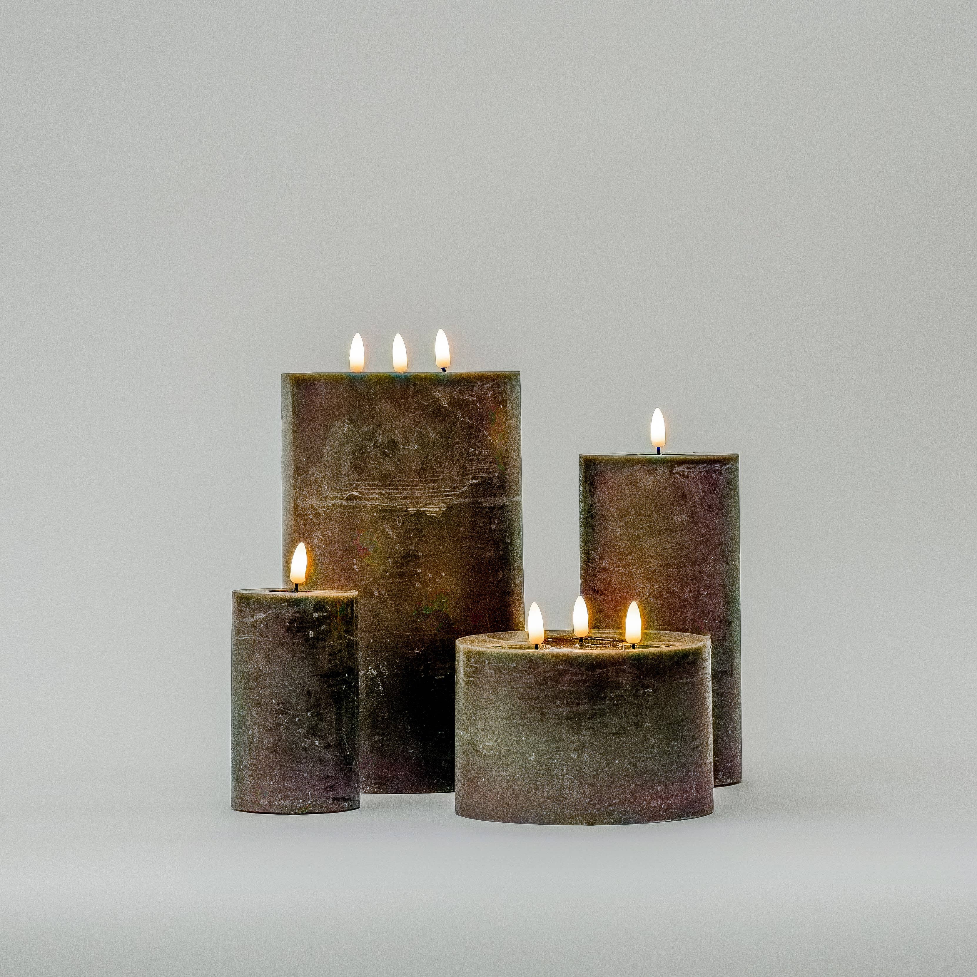 Frost Gray Flameless Pillar Candle