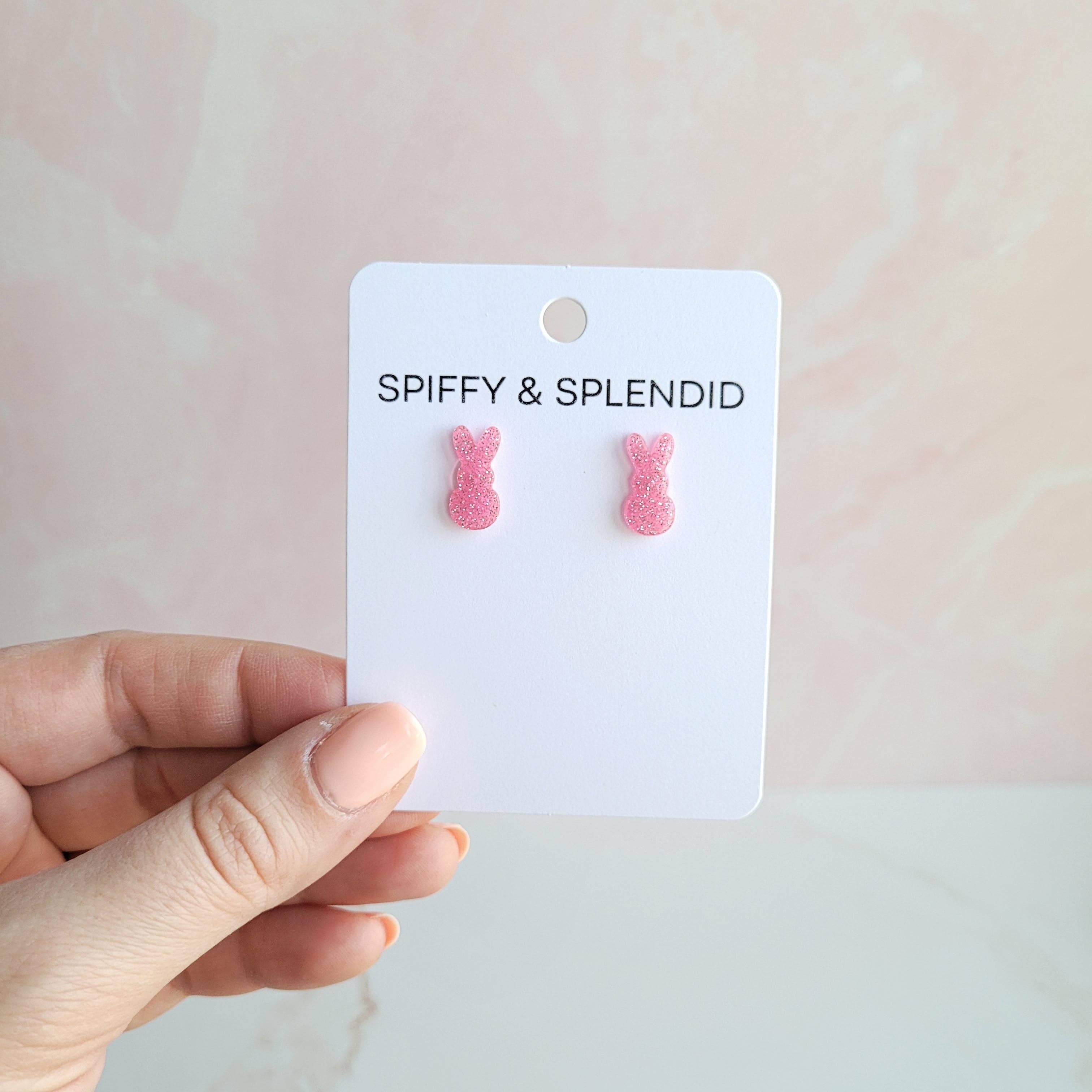 Glitter Bunny Studs