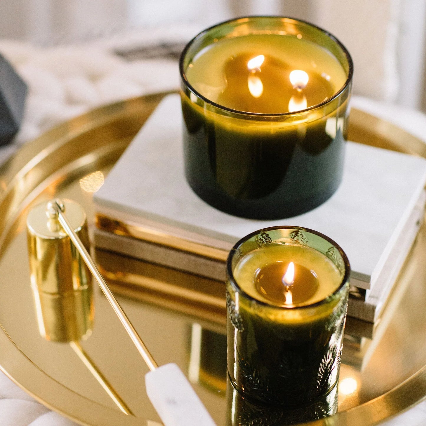 Thymes Frasier Fir Boxed Green Glass Candle