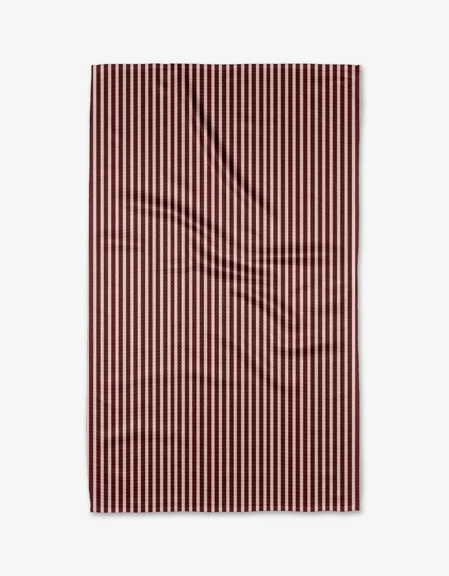 Geometry Cranberry Stripe Tea Towel