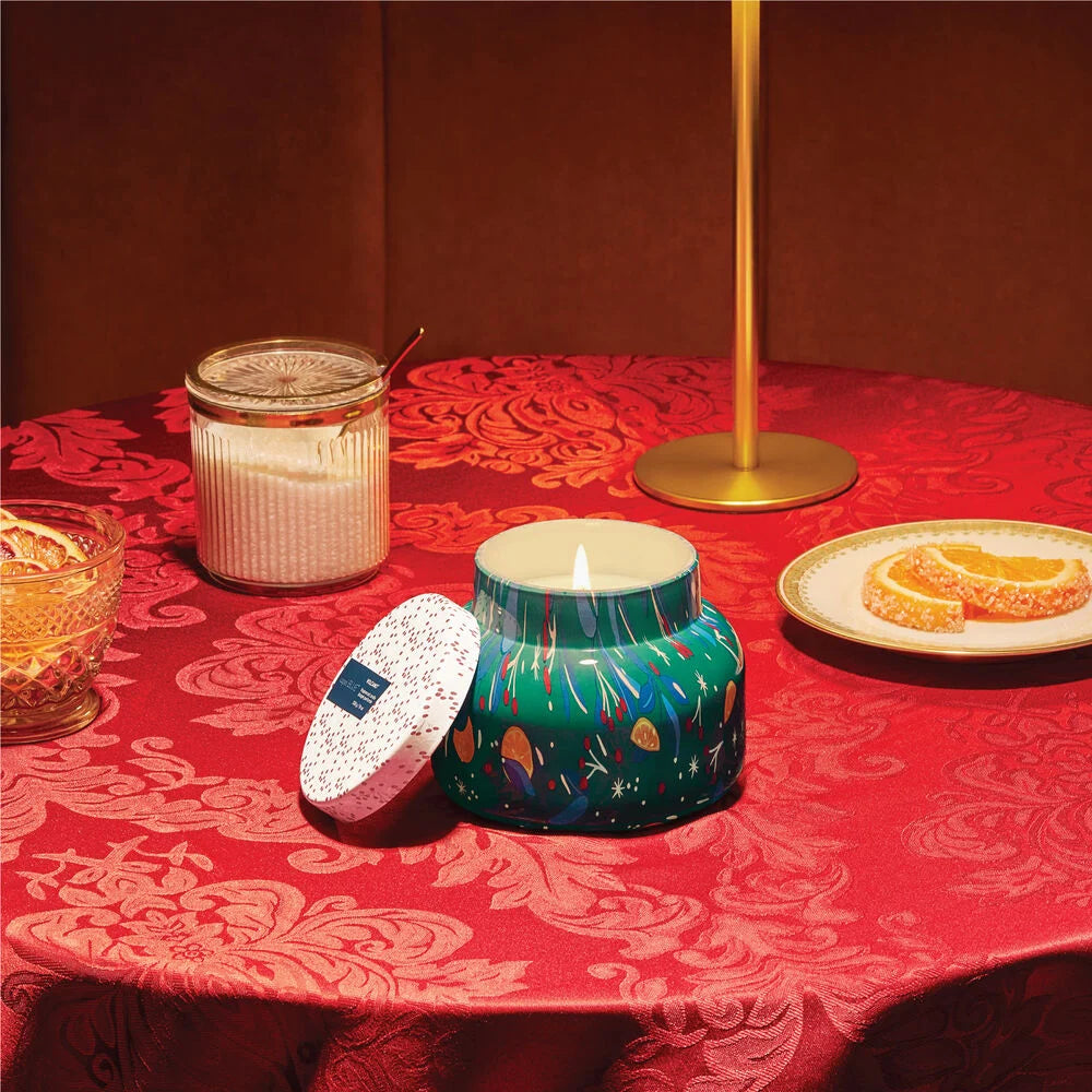 Capri Blue Volcano Holiday Pattern Play Candle
