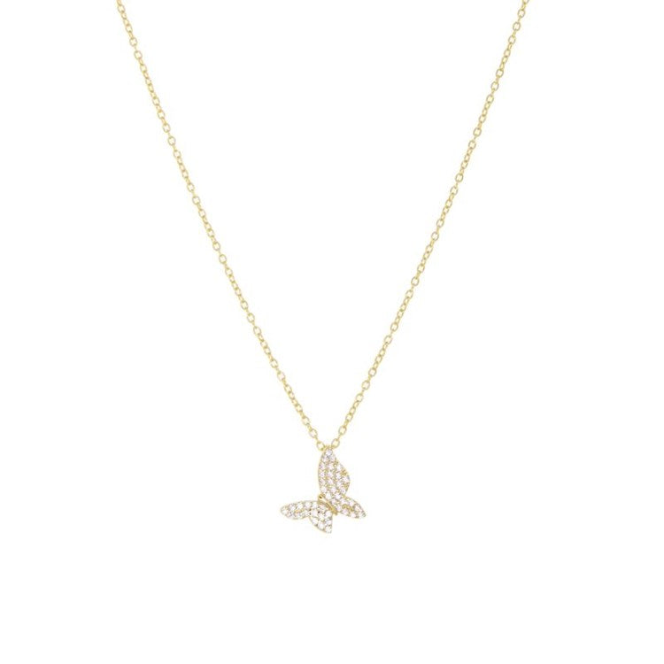 danity cz butterfly necklace