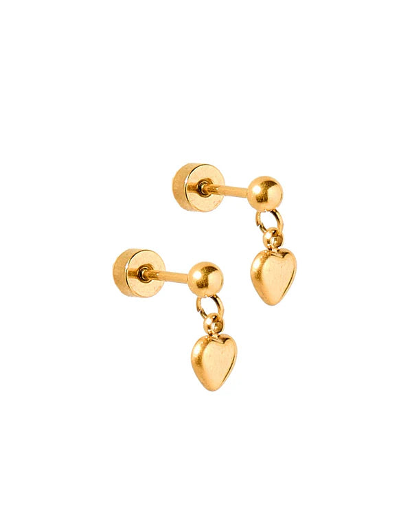 Millie Heart Dangle Screwback Studs