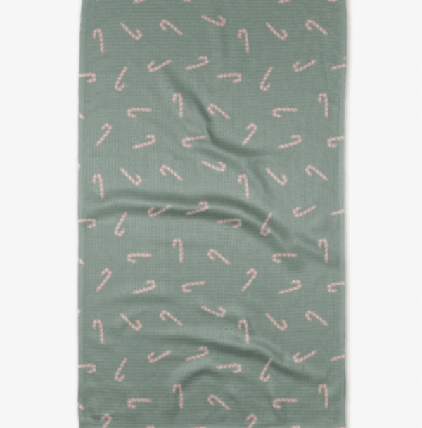 Geometry Cute Candy Canes Bar Towel