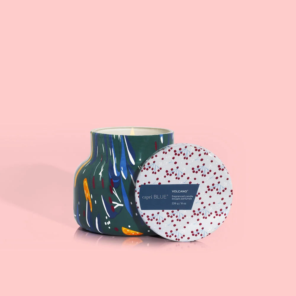 Capri Blue Volcano Holiday Pattern Play Candle