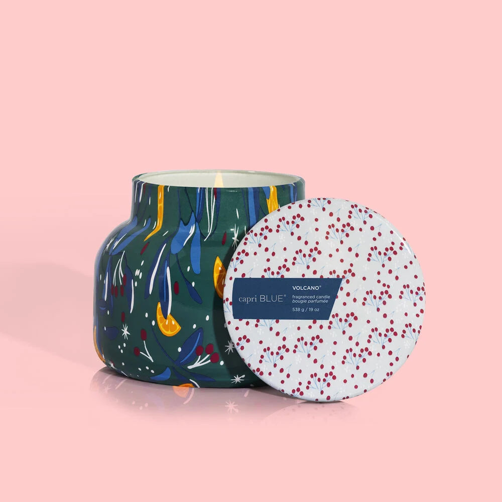 Capri Blue Volcano Holiday Pattern Play Candle