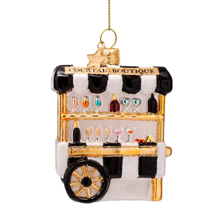 Ornament glass multicolor cocktail boutique H3.25"