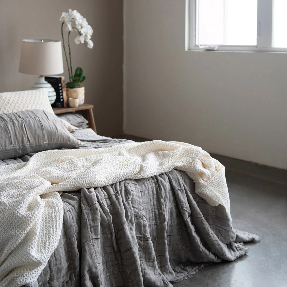 Cotton Waffle Weave Bedspread