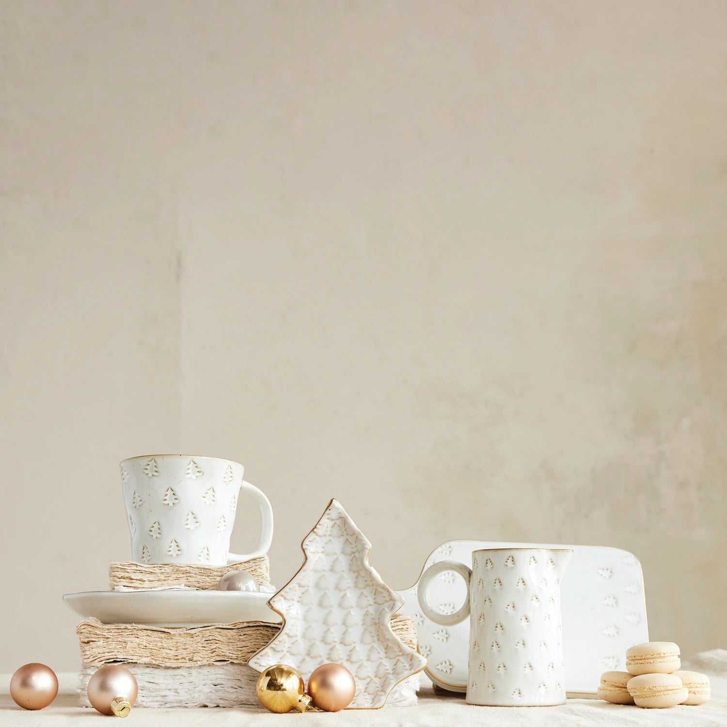 Debossed Stoneware Tree Plate