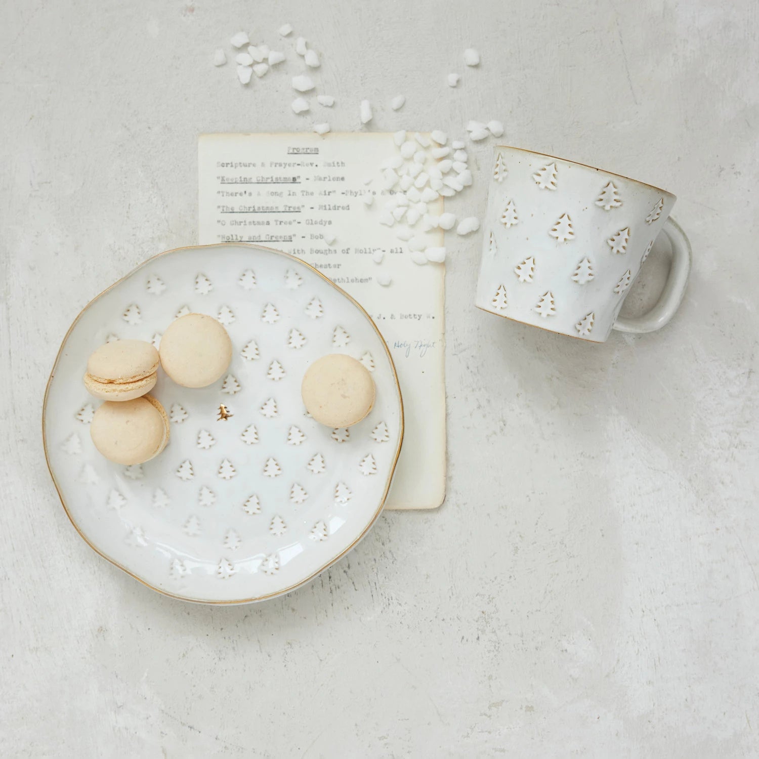 Debossed Small Stoneware Plate