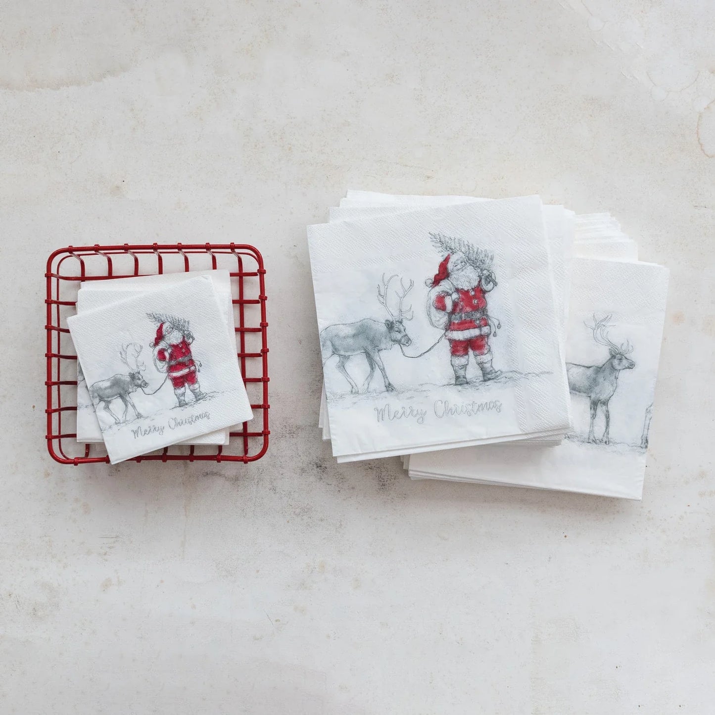 Santa Leading Reindeer Napkins